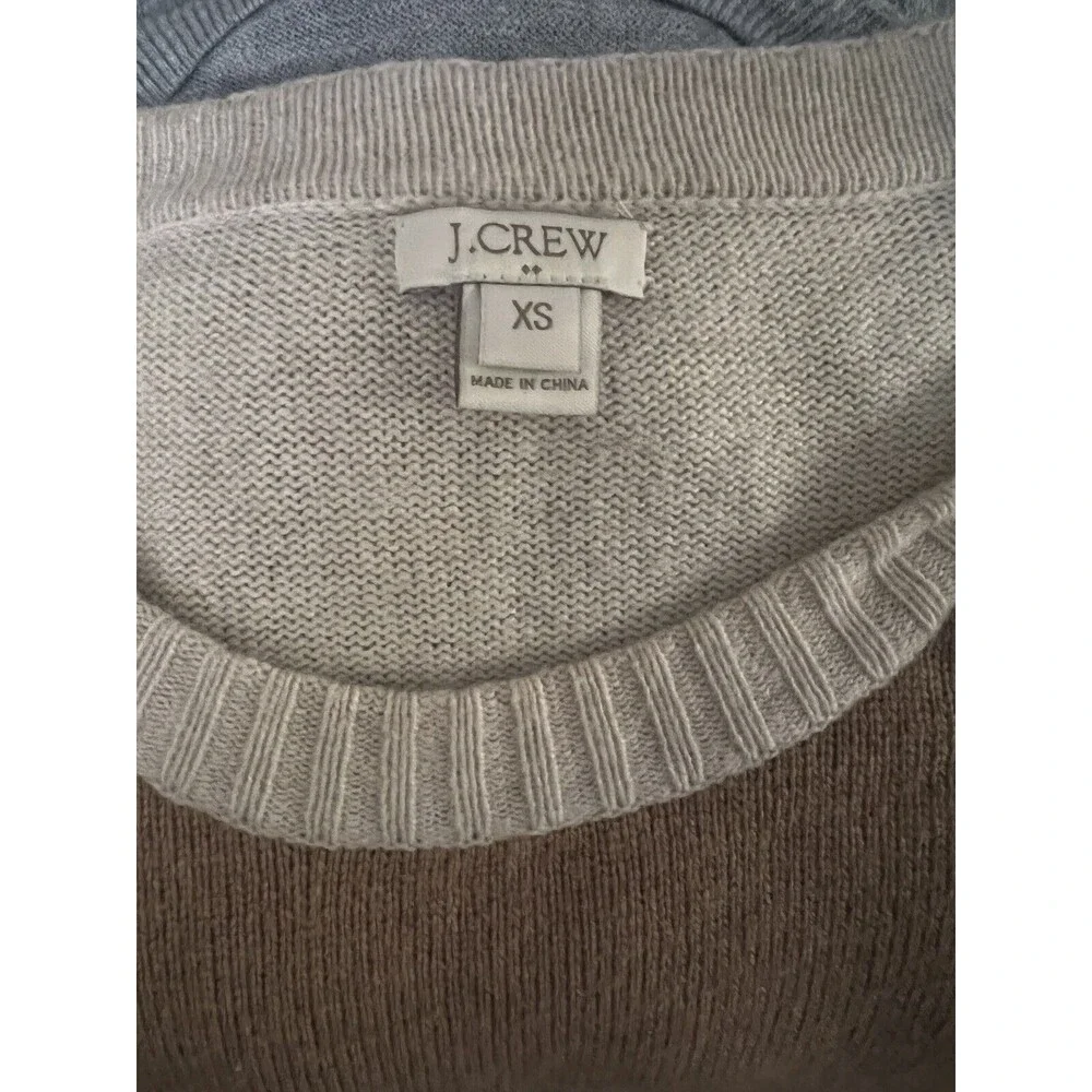 J. Crew sweater womens XS Wool pullover 2 tone zipper minimalist capsule neutral